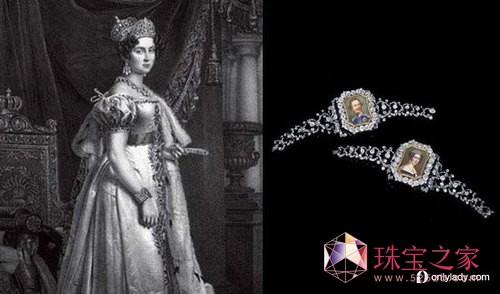 巴伐利亚王后的微型雕像钻石手链