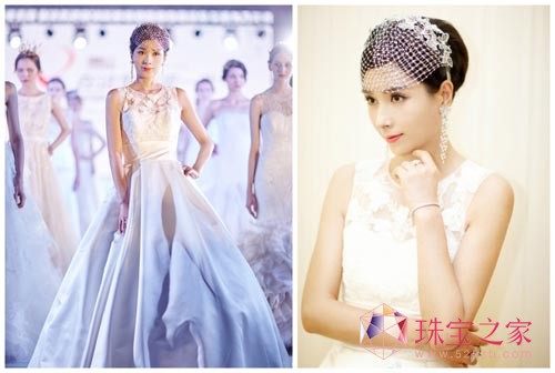杨恭如首秀婚纱造型 潮宏基珠宝助力